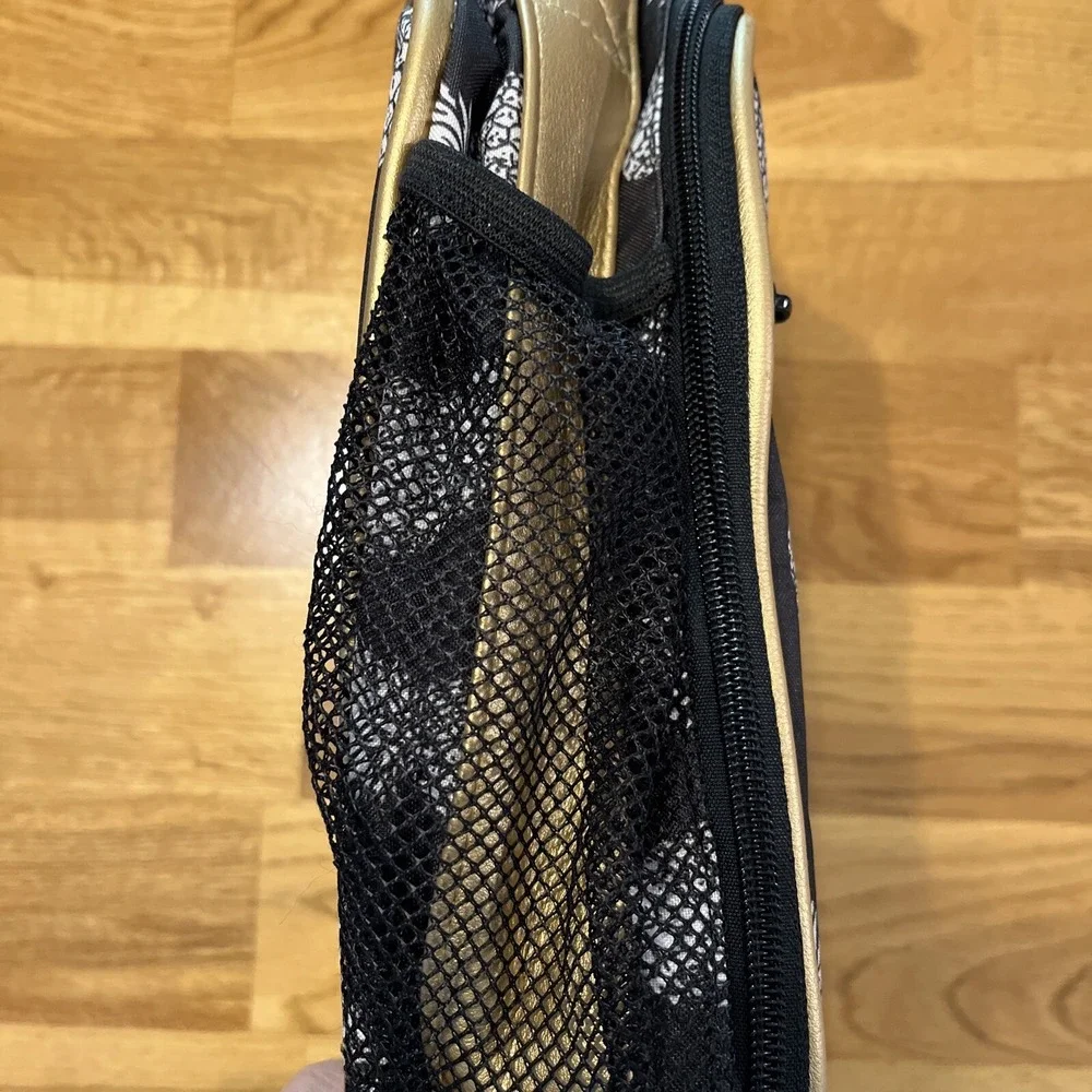 Simply Southern Pineapple Lunchbox Black White Gold Zip Closer Handle Pockets
